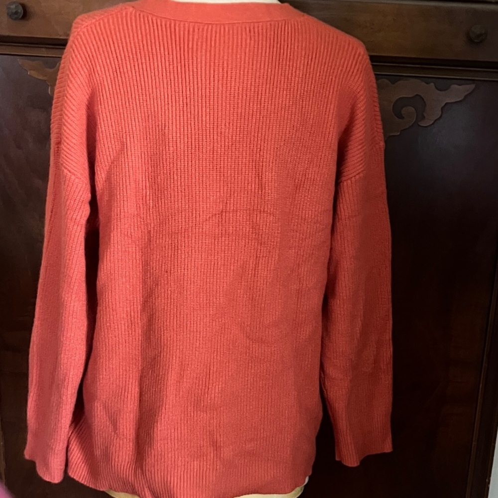 Women's Soft Burnt Orange Cardigan Sweater - Picture 2 of 5